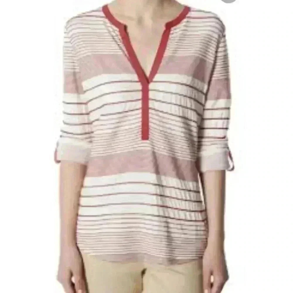 ANTHROPOLOGIE Sanctuary Julia Top Tunic Red White Striped XS NEW. 207